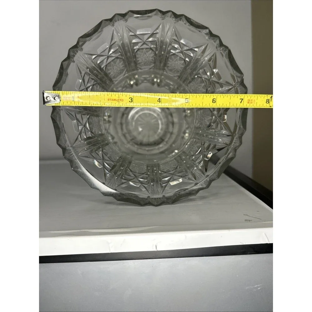 LAUSITZER BLEIKRISTALL CLEAR CUT LEAD CRYSTAL LEAD FOOTED VASE
